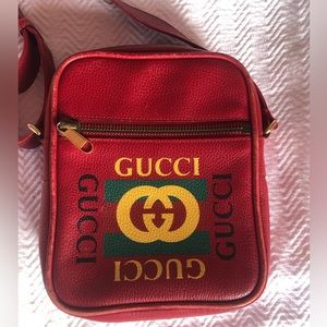 Gucci Logo Red Messenger Bag